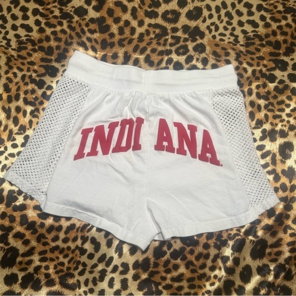 Indiana University White Drawstring Graphic Print Shorts